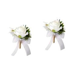 Ciieeo 2st Brosche Für Braut Hochzeit Revers Blumen Hochzeit Blumenkorsage Blumenbrosche Anstecknadel Für Männer Rosenstift Brosche Mori-abteilung Bräutigam Knopfloch von Ciieeo