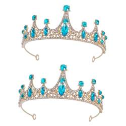 Ciieeo 2st Tiara Quinceanera-krone Stirnband Mit Kinderkrone Haarschmuck Für Die Braut Blumenmädchen Gastgeschenke Stirnbänder Für Mädchen Königin Krone Frau Zinklegierung Fräulein von Ciieeo