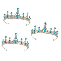 Ciieeo 3st Tiara Grüner Kristall Diademe Für Frauen Kronen Für Mädchen Brautgeschenk Party-stirnband Blumenmädchenkrone Prinzessinnen-kronen-diademe Haarband Strass Kleidung Göttin Kind von Ciieeo