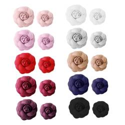 Ciieeo 60 Stk DIY handgefertigte Materialien Blumendekor Haarschmuck Rot hand made woolen bloom Brosche hochzeitsdeko Kleidungsdekor Blumenmittelstücke die Blumen Dekorationen Braut von Ciieeo