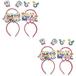 Ciieeo 8 Stk Lgbt-stirnband Geschenke Zur Unterstützung Von Homosexuellen Lesbischer Haarreifen Regenbogen-party-stirnband Regenbogen-haarband Stolz Zubehör Kunststoff Requisiten Mann von Ciieeo