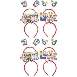 Ciieeo 8 Stk Lgbt-stirnband Stolz Geschenke Gay-pride-haarschmuck Stolz Zubehör Regenbogen Kopfbedeckung Requisiten Für Gay-pride-kostüme Regenbogen Haarkranz Mann Kunststoff Partybedarf von Ciieeo
