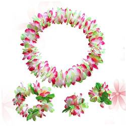 Ciieeo Make-up-Stirnbänder 4 Stück hawaiianische Girlande hawaiianische Lei Blumengirlanden hawaiianisch Stirnband Halsketten Blumenkranz künstliche Optional Armband Hula-Tanz Bankett von Ciieeo
