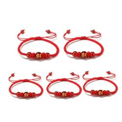 Armband, Armband, Primitive Jahr Rot Seil Männlichen Und Weiblichen Paar Zubehör Hand Armband Seil Drachen Jahre Perlen Achat String Chinases Armbänder Tier zoadic Geschenke Jade idy einstellbar b von Cikiki