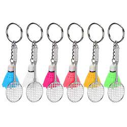 Cikonielf 6 Stück Badminton Schlüsselbund Nette Mini Sportartikel Ball Federball Badminton Anhänger Schlüsselanhänger Ornament für Sportliebhaber Fans Geschenk von Cikonielf