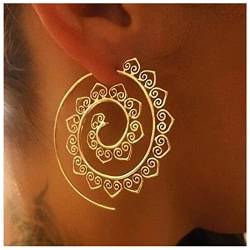 Cimenexe Böhmische Mandala Spiral Ohrringe Gold Gedrehte Ohrringe Herz Filigrane Wirbel Ohrringe Filigrane Spiral Reifen Ohrringe Schmuck Für Frauen Und Mädchen Geschenke von Cimenexe