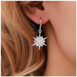 Cimenexe Böhmischen Kristall Opal Starburst Ohrringe Silber Mondstein Stern Tropfen Ohrringe Cz Sunburst Baumeln Ohrringe Strass Stern Ohrringe Schmuck Für Frauen Und Mädchen Geschenke von Cimenexe