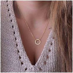 Cimenexe Bohemian Circle Anhänger Halskette Choker Karma Circle Choker Halskette Gold Hollow Circle Halskette Vintage Circle Ring Halskette Minimalistische Ewigkeitskette Kettenschmuck für Frauen und von Cimenexe