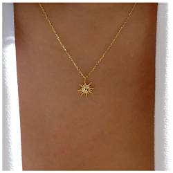 Cimenexe Bohemian Sunburst Anhänger Halskette Goldene Sonne Halskette Himmlische Sonne Kragen Halskette Aufgehende Sonne Choker Halskette Schmuck Für Frauen Und Mädchen Geschenke von Cimenexe