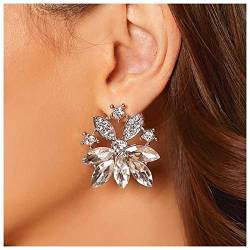 Cimenexe Punk Große Kristall Blume Ohrringe Vintage Cz Blume Ohrstecker Ohrringe Strass Blume Ohrringe Silber Cz Ohrringe Personalisierte Übertrieben Ohrringe Schmuck Für Frauen Und Mädchen von Cimenexe