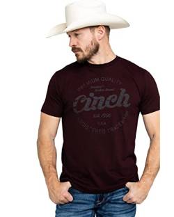 Cinch Herren Tri-Color Cotton-Poly Jersey Tee T-Shirt, Burgunderrot, Klein von Cinch