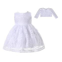 Cinda Baby Mädchen floral Spitze Taufkleid weiß mit Jacke 68-74 von Cinda