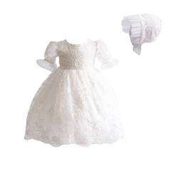 Cinda Baby Spitze Taufkleid Taufe Kleid und Mütze Elfenbein 62-68 von Cinda