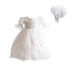 Cinda Baby Spitze Taufkleid Taufe Kleid und Mütze Elfenbein 80-86 von Cinda