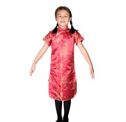 Cinda Mädchen Satin Drache und Phönix Chinesische Kleid Rot 134-140 von Cinda