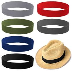 6 Stück dehnbare Hutbänder für Damen, Cowboyhut-Band für Herren, Fedora, Panama, Strohhut, Zubehör, 6 Farben, Elegante Farben., Einheitsgröße von Cindeer
