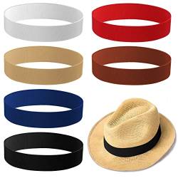 Cindeer 6 Stück Hutband Baumwolle Hutbänder für Frauen Cowboy Hut Band für Männer Fedora Panama Zubehör, 6 Farben (lebendige Farben, kurz) von Cindeer