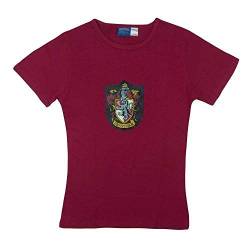 Cinereplicas Damen Harry Potter-T-Shirt-Gryffindor Quidditch Fan Mädchen-Rot-Größe S-4895205601062 Tshirt, granatrot, S von Cinereplicas