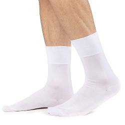 Ciocca 6 Paar Herren-Socken für Gesundheit, nicht einengen, bequem und atmungsaktiv, Weiß - 6 Paar, 42-44 von Ciocca