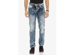 Bequeme Jeans CIPO & BAXX Gr. 30, Länge 34, blau Herren Jeans mit Kontrastnähten in Straight Fit von Cipo & Baxx