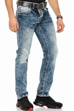 Cipo Baxx Herren Jeans Hose Regular Fit Blau CD148 W30 L30 von Cipo & Baxx
