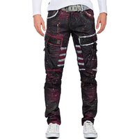 Cipo & Baxx 5-Pocket-Jeans Biker Hose BA-CD636 mit Nieten und Seitentaschen von Cipo & Baxx