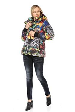 Cipo & Baxx Damen Jacke Winterjacke Allover-Print Kapuzenjacke Outdoorjacke WM131 Mehrfarbig S von Cipo & Baxx
