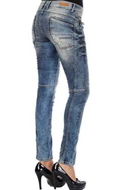 Cipo & Baxx Damen Jeans Hose Denim Freizeit Tiefer Bund Straight Fit Pants Blau W32 L34 von Cipo & Baxx