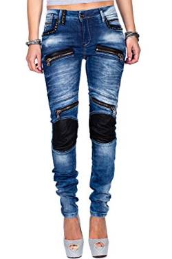 Cipo & Baxx Damen Jeans WD346-bans Blau W27/L34 von Cipo & Baxx