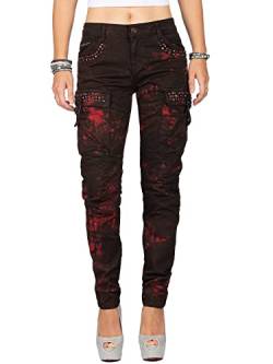 Cipo & Baxx Damen Jeans WD385-bans Bordeaux W25/L32 von Cipo & Baxx