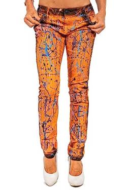 Cipo & Baxx Damen Jeans WD445-bans Orange W26/L32 von Cipo & Baxx
