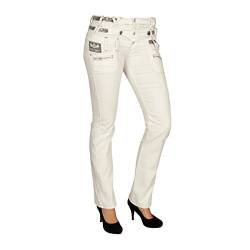 Cipo & Baxx Damen Jeanshose Straight Fit Dreifachbund Denim CBW-0245 Weiß W27 L32 von Cipo & Baxx