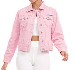 Cipo & Baxx Damen Jeansjacke Oversize Lang Denim Frezeitjacke WJ212 Pink S von Cipo & Baxx