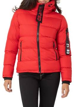 Cipo & Baxx Damen Steppjacke Winterjacke Jacke Kapuze Stehkragen WM138 Rot M von Cipo & Baxx