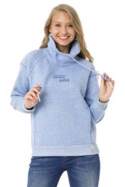 Cipo & Baxx Damen Sweater Hoherkragen Hoodie Sweatshirt WL336 Blau M von Cipo & Baxx