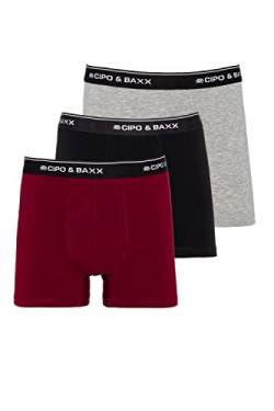 Cipo & Baxx Herren Boxershorts Unterwäsche Männer Men Unterhose 3er Pack CX106 Schwarz M von Cipo & Baxx