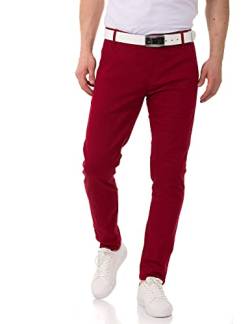 Cipo & Baxx Herren Chinohose Stretch Basic Baumwolle Slim Fit CD842 Burgundy W30 L34 von Cipo & Baxx