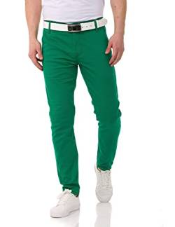 Cipo & Baxx Herren Chinohose Stretch Basic Baumwolle Slim Fit CD842 Grün W30 L32 von Cipo & Baxx