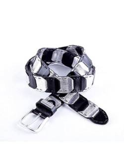 Cipo & Baxx Herren Gürtel Robust Design Ledergürtel Belt CG104 Schwarz-Silber 100 von Cipo & Baxx