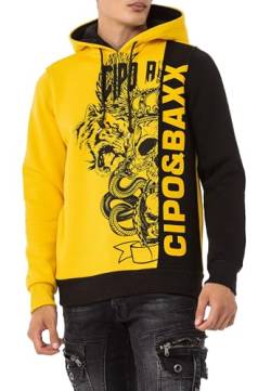 Cipo & Baxx Herren Hoodie Kapuzensweat Sweater Pullover CL541 Yellow M von Cipo & Baxx