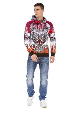 Cipo & Baxx Herren Hoodie Sweatshirt Kapuzenpullover Sweater Pulli CL469 Rot XL von Cipo & Baxx