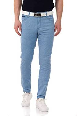 Cipo & Baxx Herren Hose Leinen Chino Sommerhose Denim Jeanshose CD840 Blau W31 L32 von Cipo & Baxx