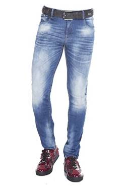 Cipo & Baxx Herren Jeans Hose Slim-Fit Skinny Men Denim Jeanshose Pants Freizeithose Pants CD319B W31 L32 Blau von Cipo & Baxx