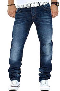 Cipo & Baxx Herren Jeanshose Basic Regular Fit Vintage Denim Jeans Hose Blau W31 L32 von Cipo & Baxx