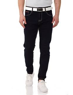 Cipo & Baxx Herren Jeanshose Slim Fit, Stretch Denim Pants im Basic-Look, 98,5% Baumwolle Jean Hose für Männer, Casual-Look Klamotten für Herren, CD820, Rawblue, W31 L32 von Cipo & Baxx