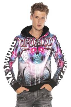 Cipo & Baxx Herren Kapuzenpullover Alloverprint Hoodie Sweatshirt CL416 Blau L von Cipo & Baxx