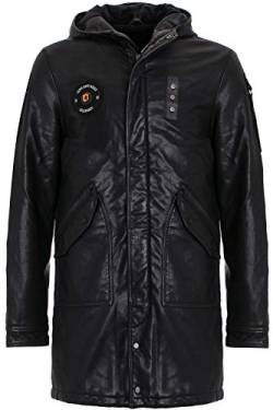 Cipo & Baxx Herren Kunstledermantel Jacke Parka Übergangsjacke Jacke mit Kapuze Gr.XL Schwarz von Cipo & Baxx