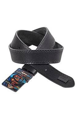 Cipo & Baxx Herren Ledergürtel Belt Bunt Schließe Rechteckig Markenbadge Rockig Gürtel CG205 Schwarz Gr.95 von Cipo & Baxx