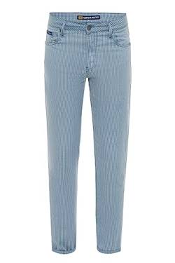 Cipo & Baxx Herren Leinenhose Jeans Denim Gestreift Freizeithose Baumwolle CD841 Blau W36 L32 von Cipo & Baxx