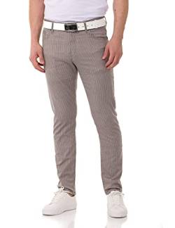 Cipo & Baxx Herren Leinenhose Jeans Denim Gestreift Freizeithose Baumwolle CD841 Grau W30 L32 von Cipo & Baxx